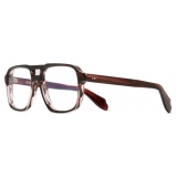 Cutler & Gross - 1394 Aviator Optical Glasses (Small) - Striped Brown Havana - Luxury