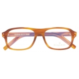 Cutler & Gross - 0847 Kingsman Optical Aviator Glasses - Striped Mustard Havana