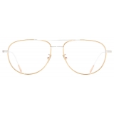 Cutler & Gross - 0002 Aviator Optical Glasses - Yellow Gold 24K + Rhodium 18K - Luxury