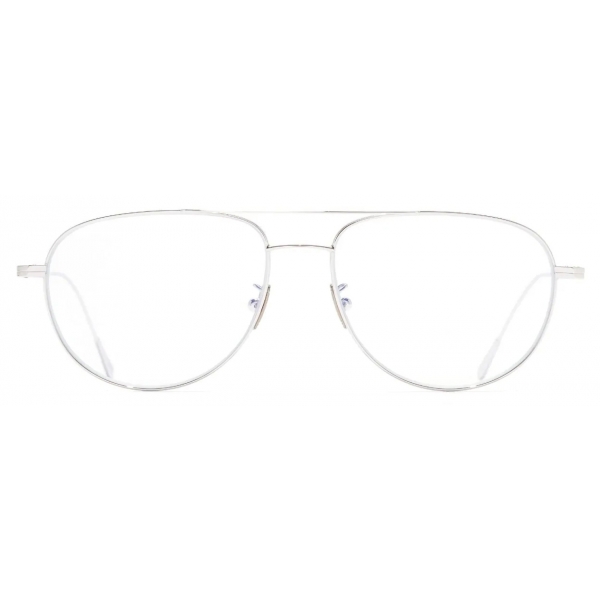 Cutler & Gross - 0002 Aviator Optical Glasses - White Gold Rhodium 18K - Luxury - Cutler & Gross