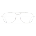 Cutler & Gross - 0002 Aviator Optical Glasses - White Gold Rhodium 18K - Luxury - Cutler & Gross