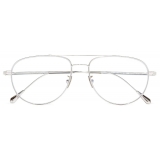 Cutler & Gross - 0002 Aviator Optical Glasses - White Gold Rhodium 18K - Luxury - Cutler & Gross