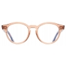 Cutler & Gross - 1378 Blue Light Filter Round Optical Glasses (Small) - Crystal Peach on Striped Brown