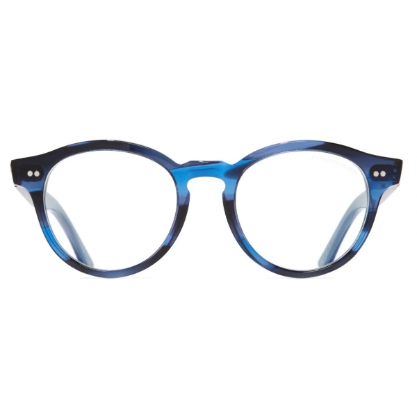 Cutler & Gross - 1378 Blue Light Filter Round Optical Glasses (Small) - Striped Blue