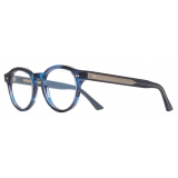 Cutler & Gross - 1378 Blue Light Filter Round Optical Glasses (Small) - Striped Blue