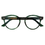 Cutler & Gross - 1378 Blue Light Filter Round Optical Glasses (Small) - Striped Dark Green