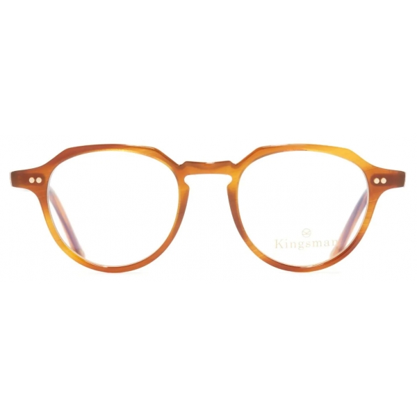 Cutler & Gross - 1313 Kingsman Optical Round Glasses - Striped Mustard Havana - Luxury