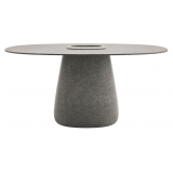 Qeeboo - Cobble Table 160 cm Stoneware Bucket - Grey Mix - Qeeboo Table by Elisa Giovannoni - Furnishing - Home