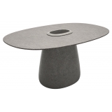 Qeeboo - Cobble Table 160 cm Stoneware Bucket - Grey Mix - Qeeboo Table by Elisa Giovannoni - Furnishing - Home