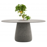 Qeeboo - Cobble Table 160 cm Stoneware Bucket - Grey Mix - Qeeboo Table by Elisa Giovannoni - Furnishing - Home