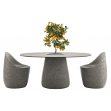 Qeeboo - Cobble Table 160 cm Stoneware Bucket - Grey Mix - Qeeboo Table by Elisa Giovannoni - Furnishing - Home