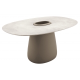 Qeeboo - Cobble Table 160 cm Stoneware Bucket - Ivory - Qeeboo Table by Elisa Giovannoni - Furnishing - Home