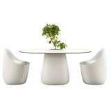 Qeeboo - Cobble Table 160 HPL Bucket - Warm White Black Stratified - Qeeboo Table by Elisa Giovannoni - Furnishing - Home