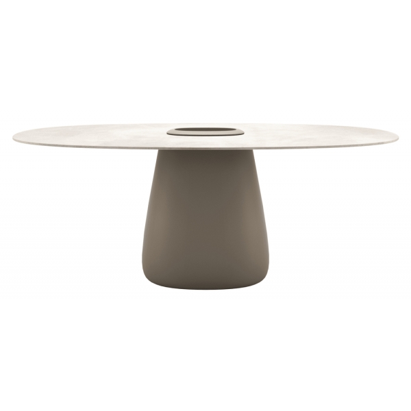 Qeeboo - Cobble Table 190 cm Stoneware Bucket - Ivory - Tavolo Qeeboo by Elisa Giovannoni - Arredo - Casa