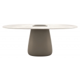 Qeeboo - Cobble Table 190 cm Stoneware Bucket - Ivory - Tavolo Qeeboo by Elisa Giovannoni - Arredo - Casa