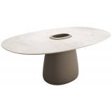 Qeeboo - Cobble Table 190 cm Stoneware Bucket - Ivory - Qeeboo Table by Elisa Giovannoni - Furnishing - Home