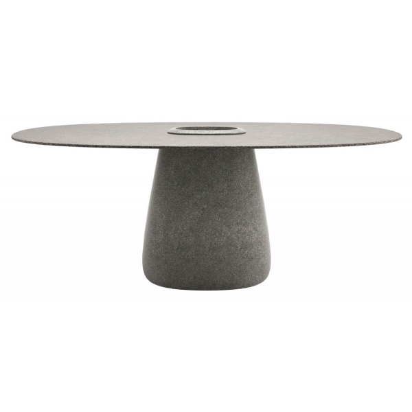 Qeeboo - Cobble Table 190 cm Stoneware Bucket - Grey Mix - Qeeboo Table by Elisa Giovannoni - Furnishing - Home