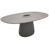 Qeeboo - Cobble Table 190 cm Stoneware Bucket - Grey Mix - Qeeboo Table by Elisa Giovannoni - Furnishing - Home