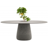 Qeeboo - Cobble Table 190 cm Stoneware Bucket - Grey Mix - Qeeboo Table by Elisa Giovannoni - Furnishing - Home