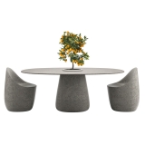 Qeeboo - Cobble Table 190 cm Stoneware Bucket - Grey Mix - Qeeboo Table by Elisa Giovannoni - Furnishing - Home