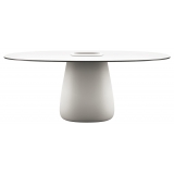 Qeeboo - Cobble Table 190 HPL Bucket - White Warm Black Stratified - Tavolo Qeeboo by Elisa Giovannoni - Arredo - Casa