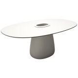 Qeeboo - Cobble Table 190 HPL Bucket - White Warm Black Stratified - Qeeboo Table by Elisa Giovannoni - Furnishing - Home