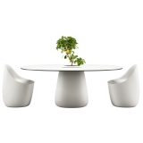 Qeeboo - Cobble Table 190 HPL Bucket - White Warm Black Stratified - Qeeboo Table by Elisa Giovannoni - Furnishing - Home