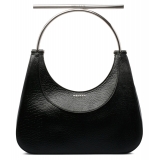 Alexander McQueen - Borsa a Tracolla in Pelle di Agnello Pieno Fiore Nera - Nero - Alexander McQueen Exclusive Luxury Collection