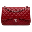 Chanel Vintage - Jumbo Classic Lambskin Double Flap - Red - Leather and Lambskin Handbag - Luxury High Quality