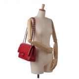 Chanel Vintage - Jumbo Classic Lambskin Double Flap - Red - Leather and Lambskin Handbag - Luxury High Quality