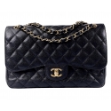 Chanel Vintage - Jumbo Classic Lambskin Double Flap - Nera - Borsa in Pelle e Agnello - Alta Qualità Luxury