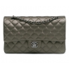 Chanel Vintage - Medium Classic Metallic Caviar Double Flap - Gray - Leather and Lambskin Handbag - Luxury High Quality