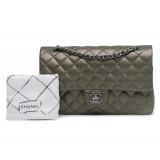 Chanel Vintage - Medium Classic Metallic Caviar Double Flap - Gray - Leather and Lambskin Handbag - Luxury High Quality