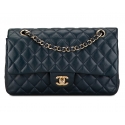 Chanel Vintage - Medium Classic Caviar Double Flap - Blu - Borsa in Pelle e Agnello - Alta Qualità Luxury