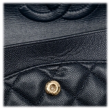 Chanel Vintage - Medium Classic Caviar Double Flap - Blu - Borsa in Pelle e Agnello - Alta Qualità Luxury