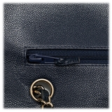 Chanel Vintage - Medium Classic Caviar Double Flap - Blu - Borsa in Pelle e Agnello - Alta Qualità Luxury