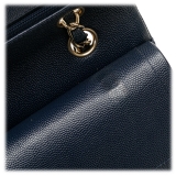 Chanel Vintage - Medium Classic Caviar Double Flap - Blu - Borsa in Pelle e Agnello - Alta Qualità Luxury