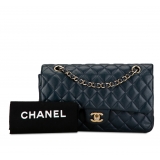 Chanel Vintage - Medium Classic Caviar Double Flap - Blu - Borsa in Pelle e Agnello - Alta Qualità Luxury