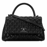 Chanel Vintage - Small Caviar Coco Top Handle Bag - Nera - Borsa in Pelle e Agnello - Alta Qualità Luxury