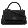 Chanel Vintage - Small Caviar Coco Top Handle Bag - Black - Leather and Lambskin Handbag - Luxury High Quality