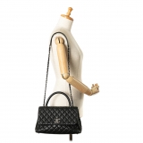 Chanel Vintage - Small Caviar Coco Top Handle Bag - Black - Leather and Lambskin Handbag - Luxury High Quality