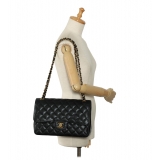 Chanel Vintage - Jumbo Classic Caviar Double Flap - Black - Leather and Lambskin Handbag - Luxury High Quality