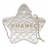 Chanel Vintage - Metallic Lambskin Star Chain Crossbody - Argento - Borsa in Pelle e Agnello - Alta Qualità Luxury