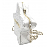 Chanel Vintage - Metallic Lambskin Star Chain Crossbody - Argento - Borsa in Pelle e Agnello - Alta Qualità Luxury