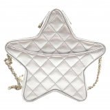 Chanel Vintage - Metallic Lambskin Star Chain Crossbody - Argento - Borsa in Pelle e Agnello - Alta Qualità Luxury