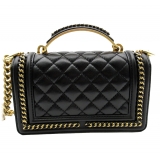 Chanel Vintage - Small Lambskin Boy Top Handle - Black - Leather and Lambskin Handbag - Luxury High Quality