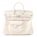 Hermès Vintage - Toile Goeland Swift Cargo Birkin 25 - White - Leather and Calf Handbag - Luxury High Quality