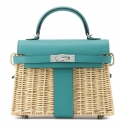 Hermès Vintage - Wicker and Swift Mini Kelly Picnic 20 - Brown - Leather and Calf Handbag - Luxury High Quality