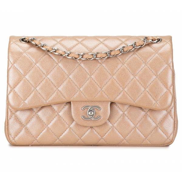 Chanel Vintage - Jumbo Classic Iridescent Caviar Double Flap - Brown - Leather and Lambskin Handbag - Luxury High Quality