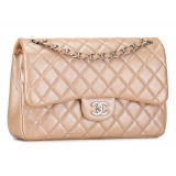 Chanel Vintage - Jumbo Classic Iridescent Caviar Double Flap - Marrone - Borsa in Pelle e Agnello - Alta Qualità Luxury